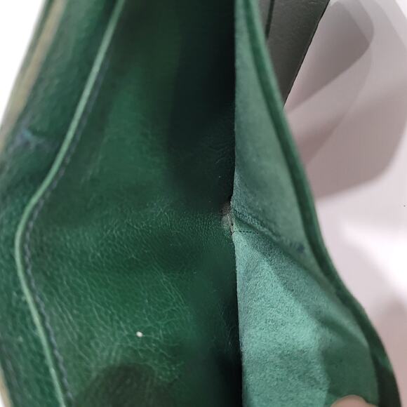 Il BISONTE Compact Bill Card Wallet Green Bifold Geniue Leather Made in Italy - Picture 8 of 14